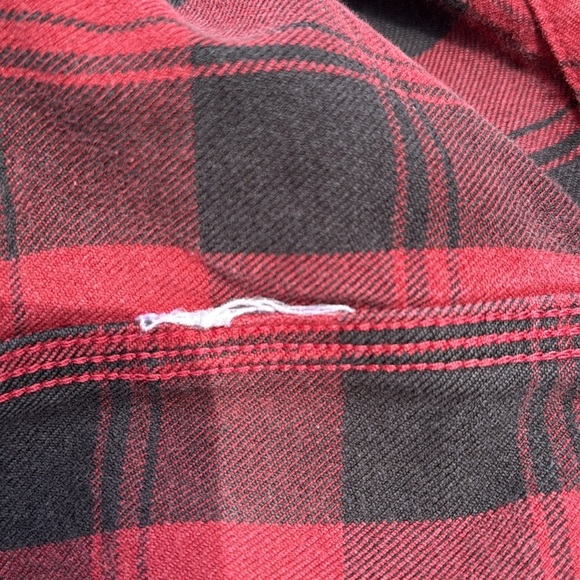 Vintage Carhartt Red Plaid Heavy Long Sleeve Button Up Shirt Size Large - Picture 8 of 12